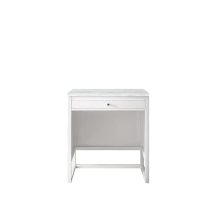 James Martin Vanities Athens 30in Countertop Unit, Glossy White w/ 3 CM Arctic Fall Solid Surface Top E645-DU30-GW-3AF